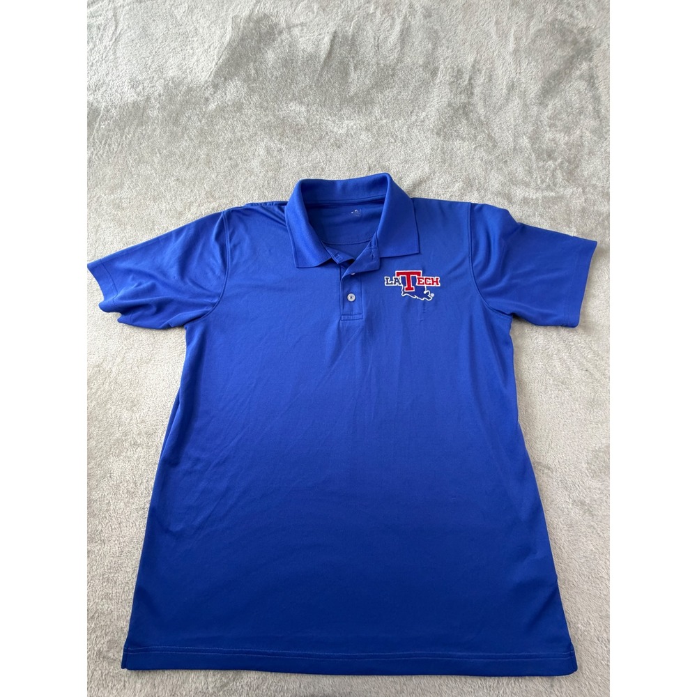 Russell Athletic Polo Shirt Mens Large Blue Louisiana Tech Bulldogs NCAA